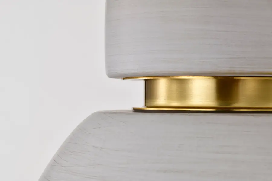 Collins 8" Flush Mount - Ceramic with Gold Accents - Image 9