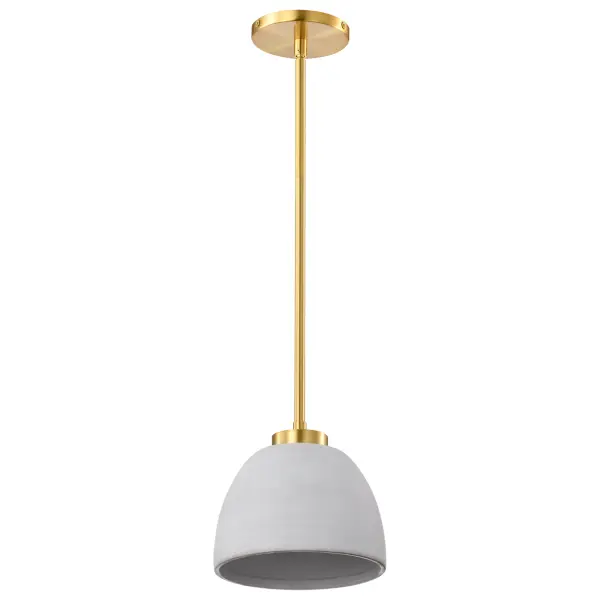 Collins 8" Mini Pendant - Ceramic with Gold Accents - Image 1
