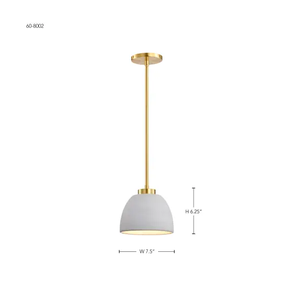 Collins 8" Mini Pendant - Ceramic with Gold Accents - Image 13