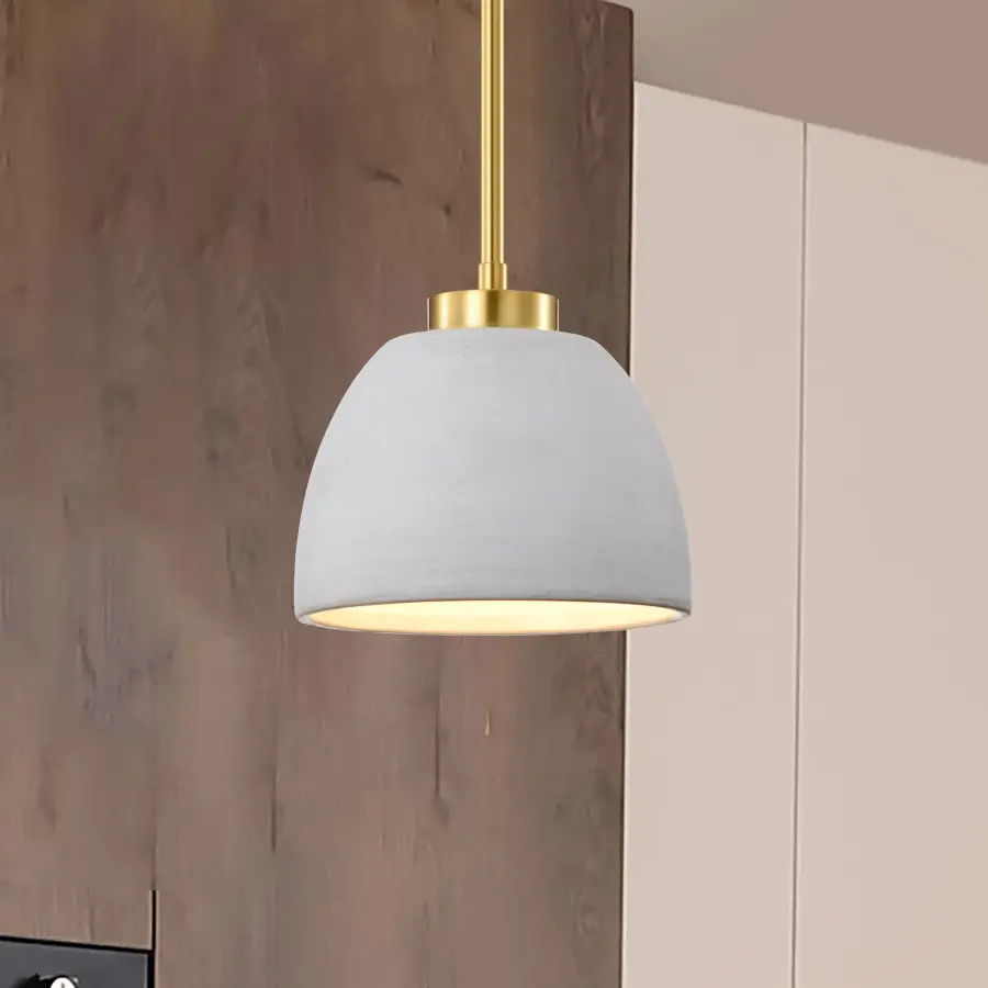 Collins 8" Mini Pendant - Ceramic with Gold Accents - Image 15