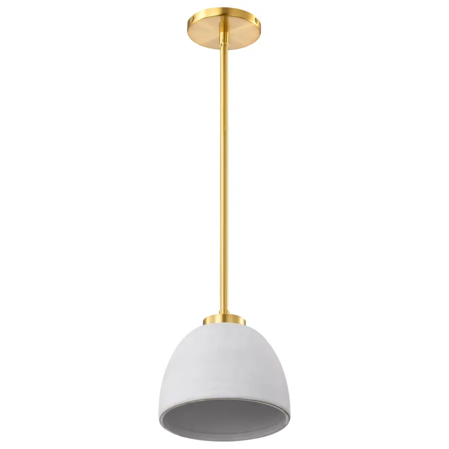 Collins 8" Mini Pendant - Ceramic with Gold Accents - Image 3