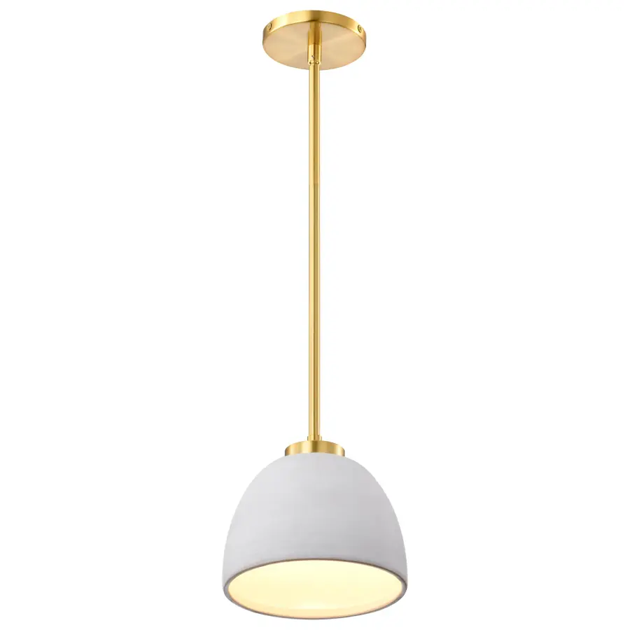 Collins 8" Mini Pendant - Ceramic with Gold Accents - Image 4