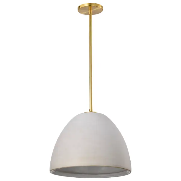 Collins 14" Ceramic Pendant with Brushed Brass Accents - Image 1