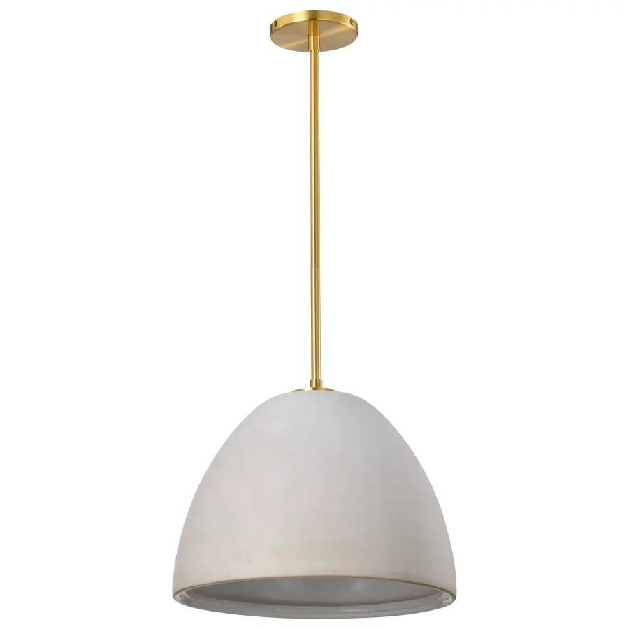 Collins 14" Ceramic Pendant with Brushed Brass Accents - Image 1