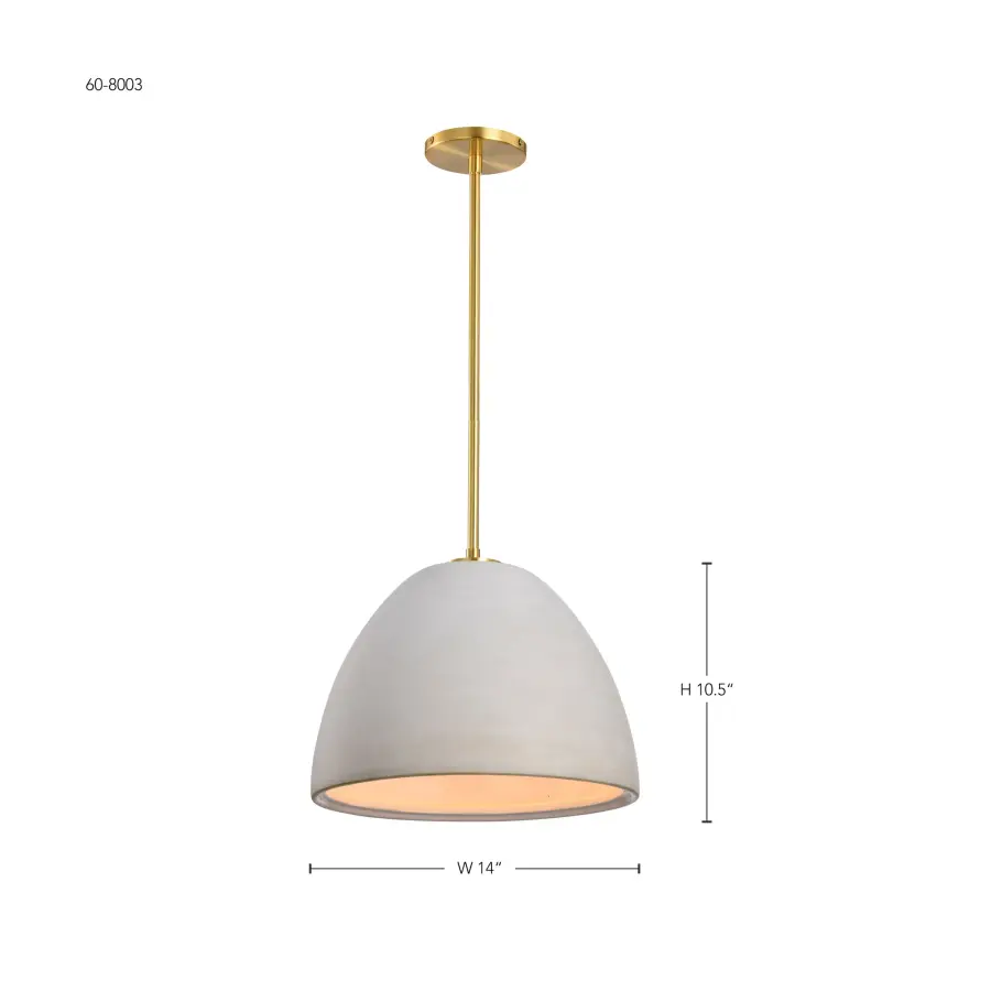 Collins 14" Ceramic Pendant with Brushed Brass Accents - Image 15