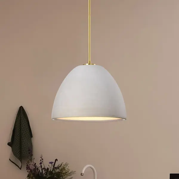Collins 14" Ceramic Pendant with Brushed Brass Accents - Image 3