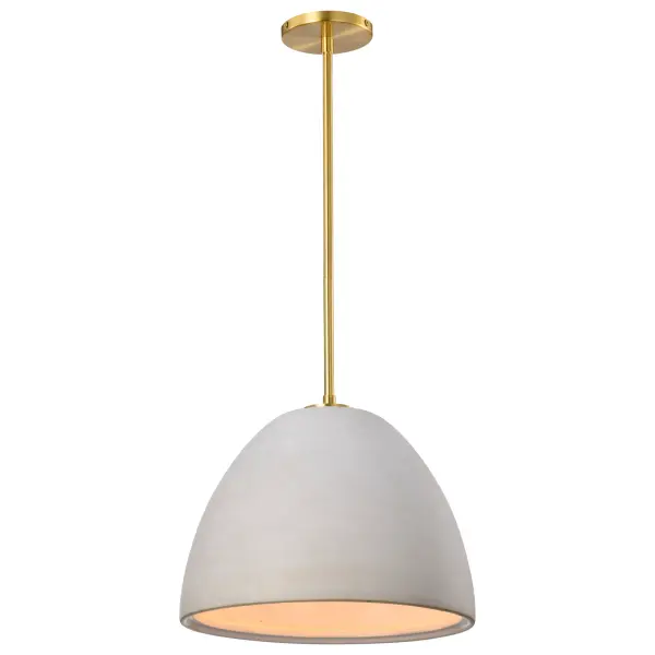 Collins 14" Ceramic Pendant with Brushed Brass Accents - Image 4