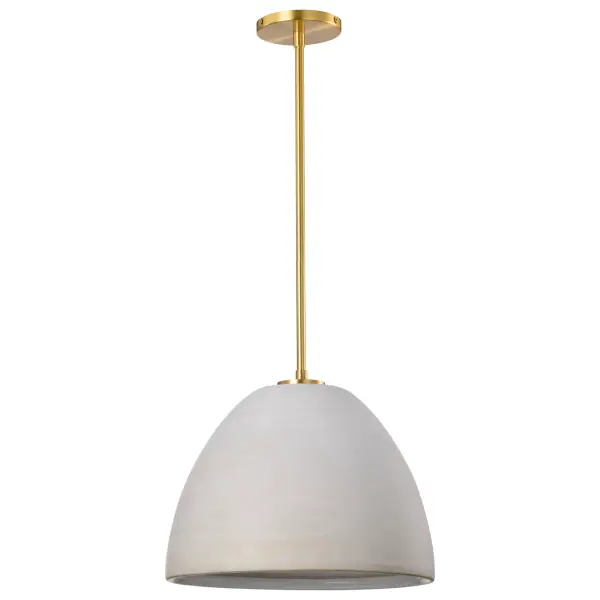 Collins 14" Ceramic Pendant with Brushed Brass Accents - Image 5
