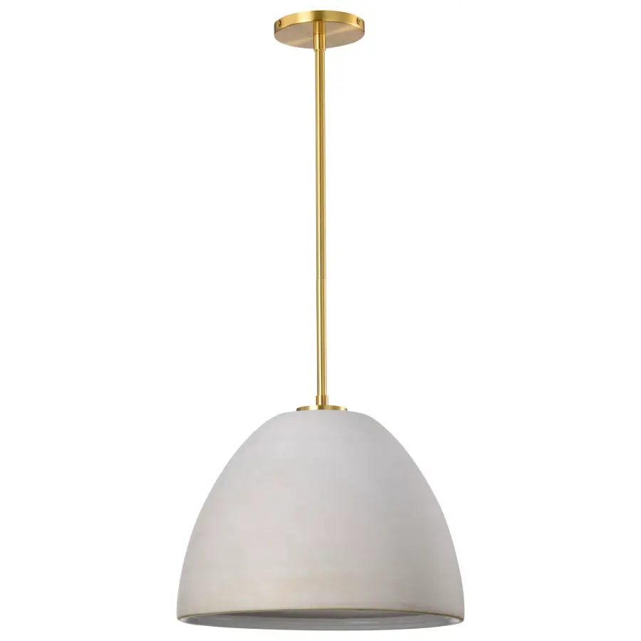 Collins 14" Ceramic Pendant with Brushed Brass Accents - Image 5