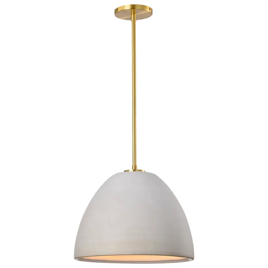 Collins 14" Ceramic Pendant with Brushed Brass Accents - Image 6