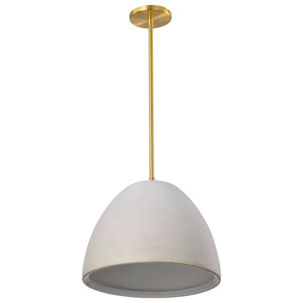 Collins 14" Ceramic Pendant with Brushed Brass Accents - Image 7