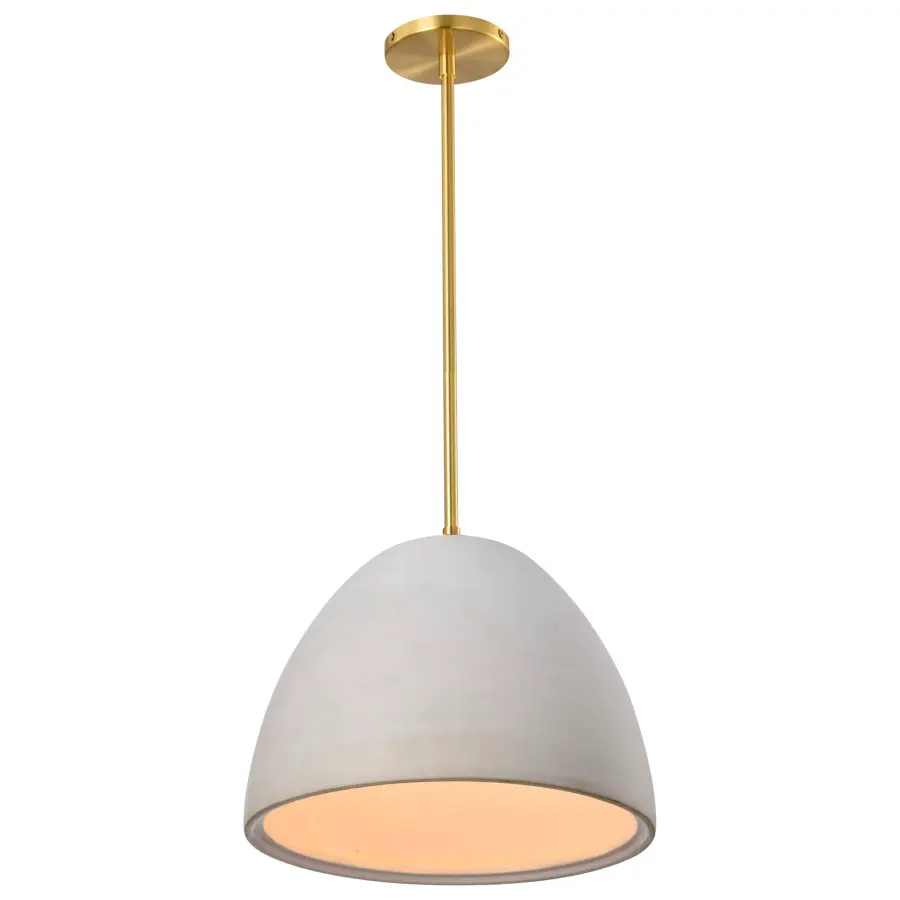 Collins 14" Ceramic Pendant with Brushed Brass Accents - Image 8
