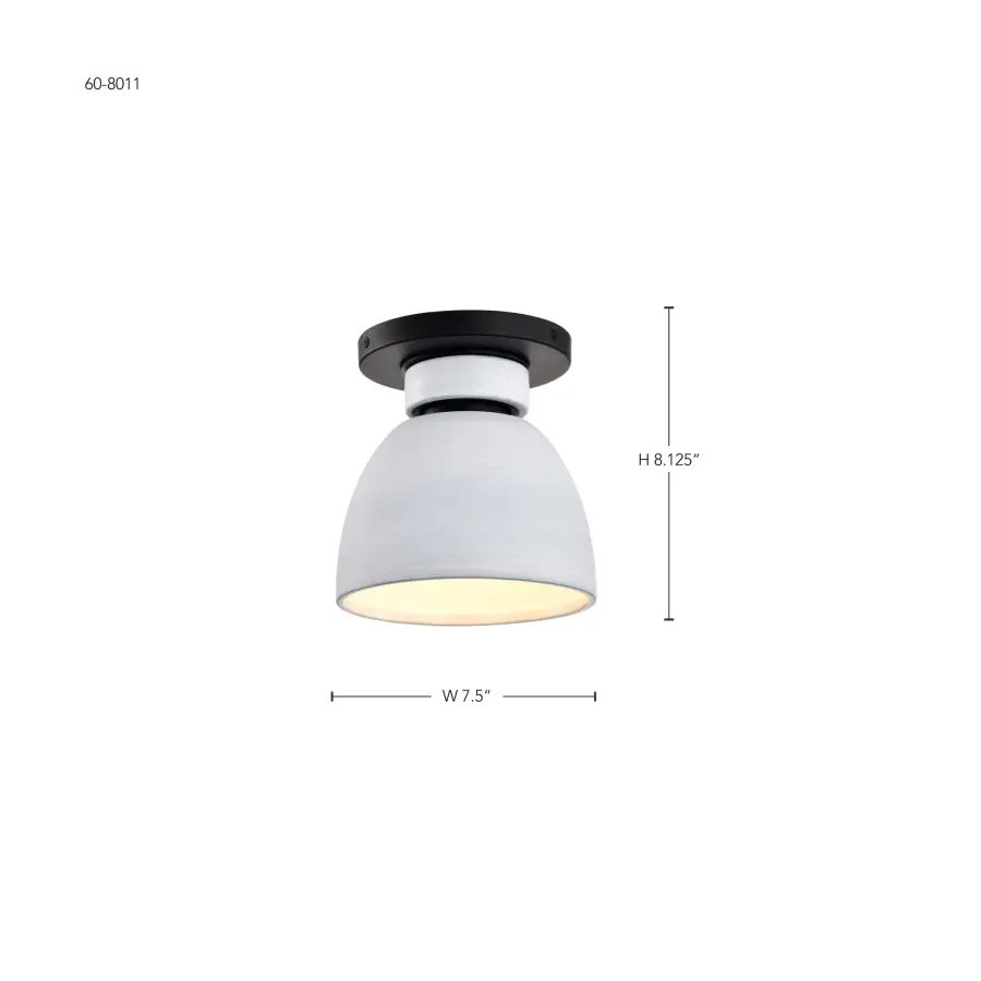 Collins 8" Flush Mount - Ceramic with Silver Accents - Image 13