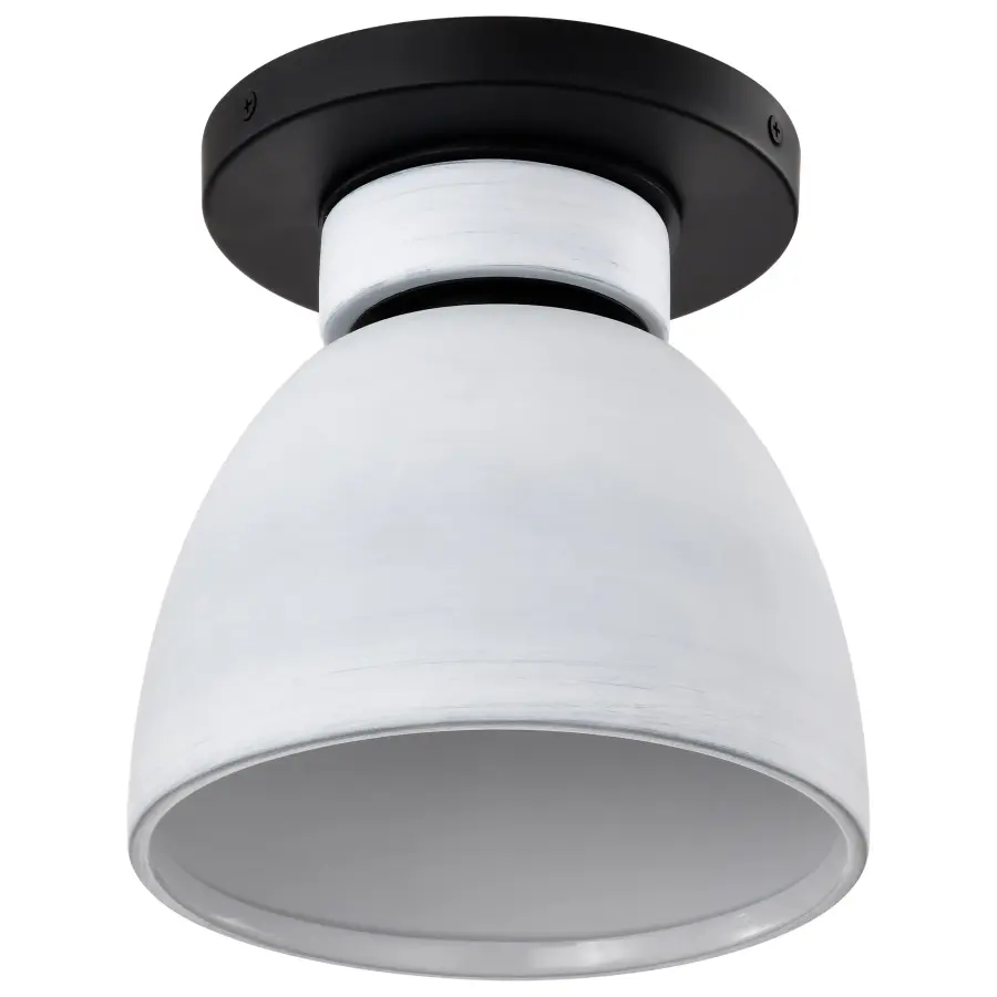 Collins 8" Flush Mount - Ceramic with Silver Accents - Image 3
