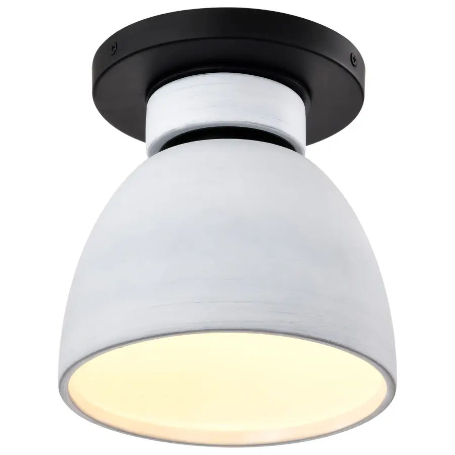 Collins 8" Flush Mount - Ceramic with Silver Accents - Image 4