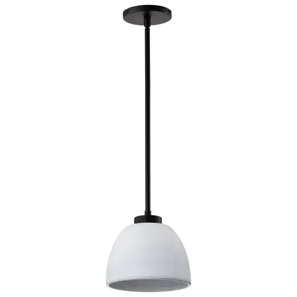 Collins 8" Mini Pendant - Ceramic with Silver Accents - Image 1