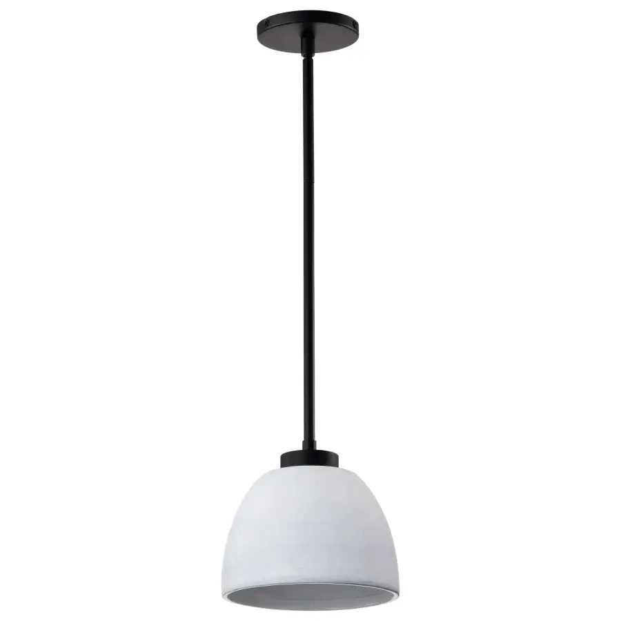 Collins 8" Mini Pendant - Ceramic with Silver Accents - Image 1
