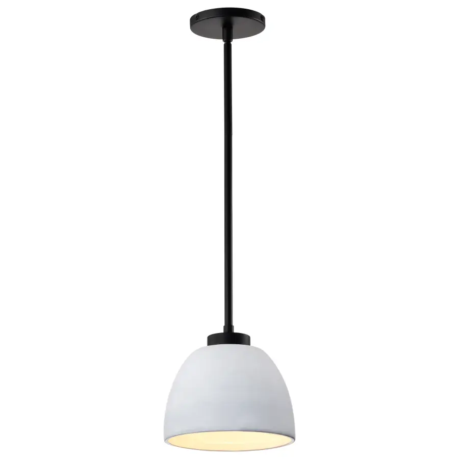 Collins 8" Mini Pendant - Ceramic with Silver Accents - Image 2
