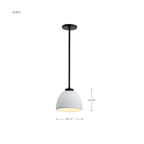 Collins 8" Mini Pendant - Ceramic with Silver Accents - Image 12