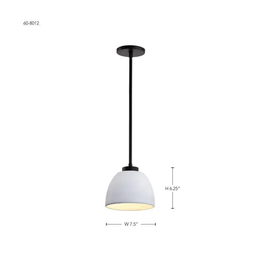 Collins 8" Mini Pendant - Ceramic with Silver Accents - Image 12
