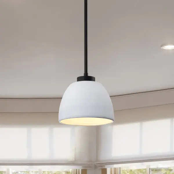 Collins 8" Mini Pendant - Ceramic with Silver Accents - Image 14