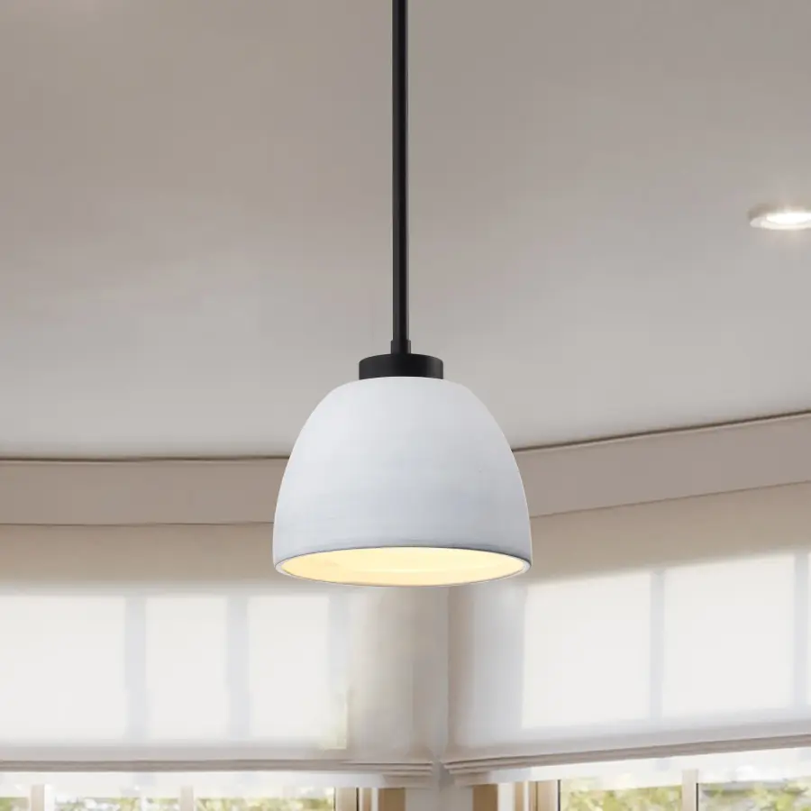 Collins 8" Mini Pendant - Ceramic with Silver Accents - Image 14