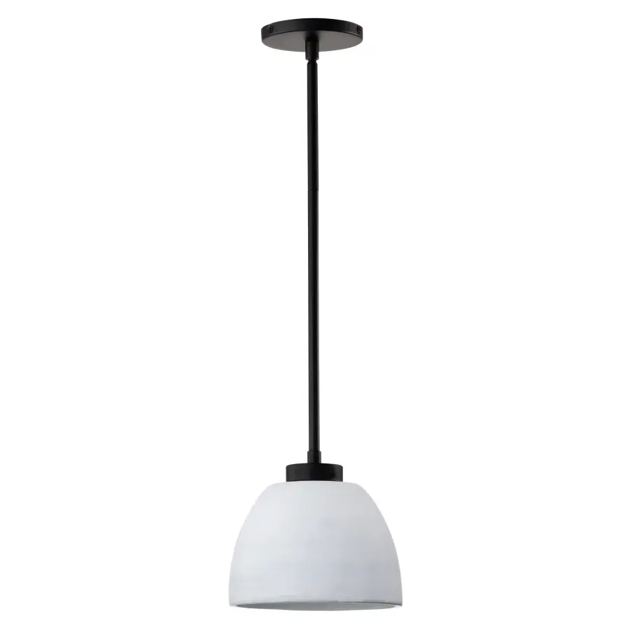 Collins 8" Mini Pendant - Ceramic with Silver Accents - Image 3