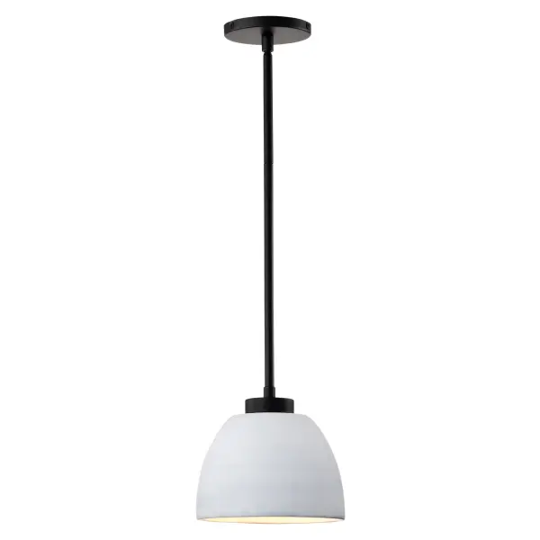 Collins 8" Mini Pendant - Ceramic with Silver Accents - Image 4