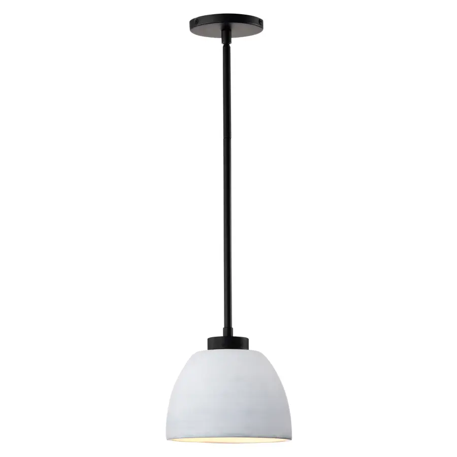 Collins 8" Mini Pendant - Ceramic with Silver Accents - Image 4