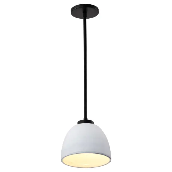 Collins 8" Mini Pendant - Ceramic with Silver Accents - Image 6