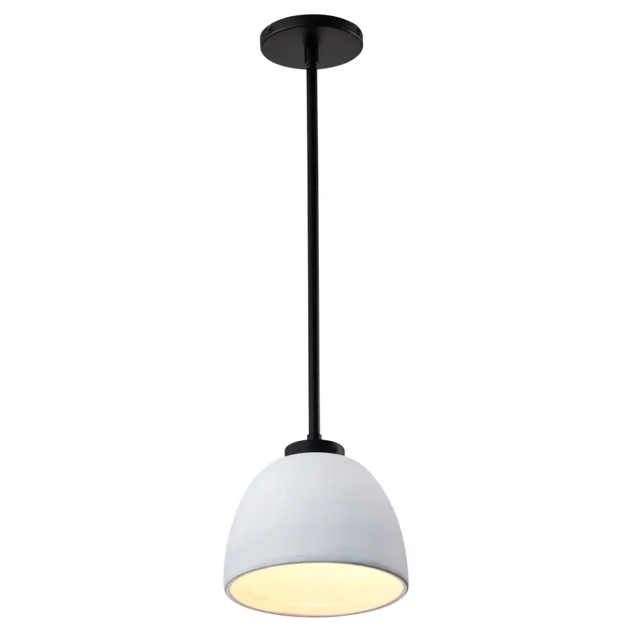 Collins 8" Mini Pendant - Ceramic with Silver Accents - Image 6