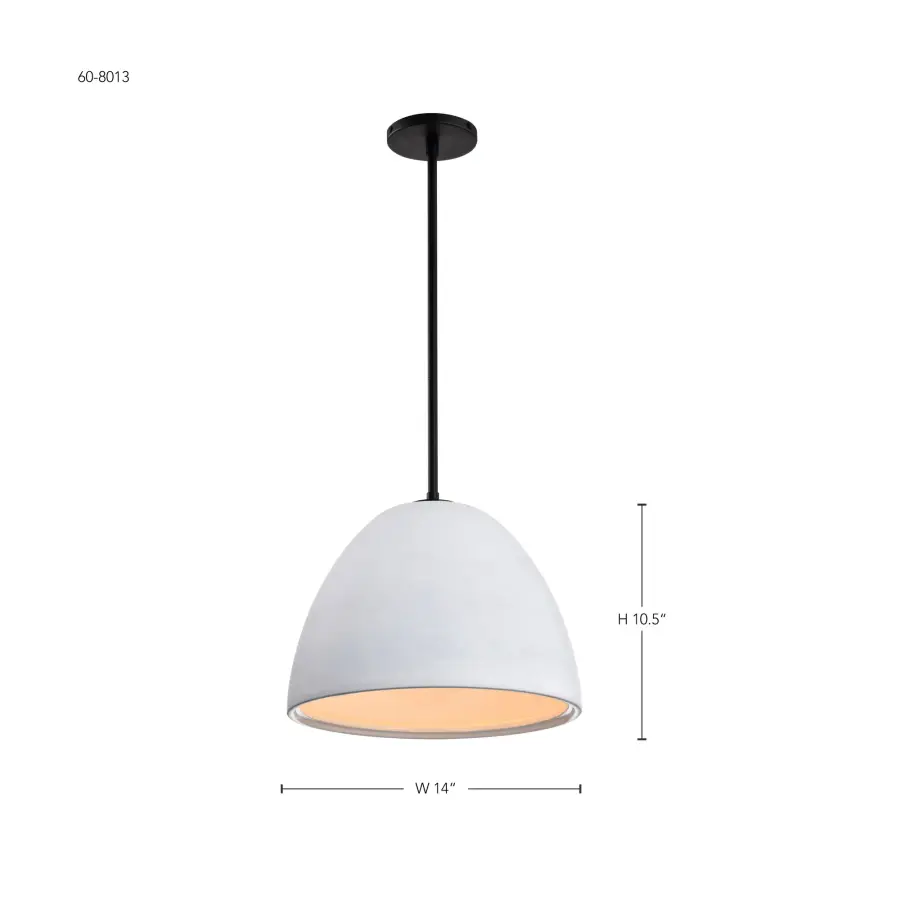 Collins 14-Inch Ceramic Pendant with Silver Accents - Image 12
