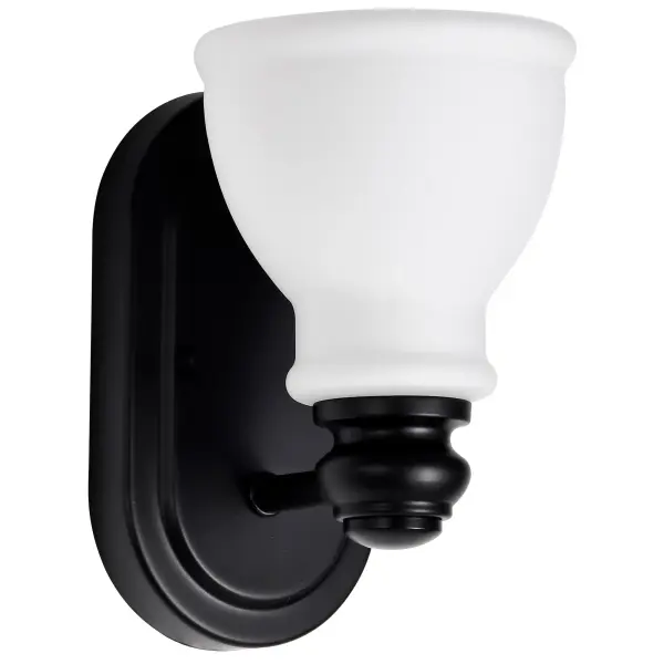Russel 1-Light Vanity Sconce in Matte Black - Image 1