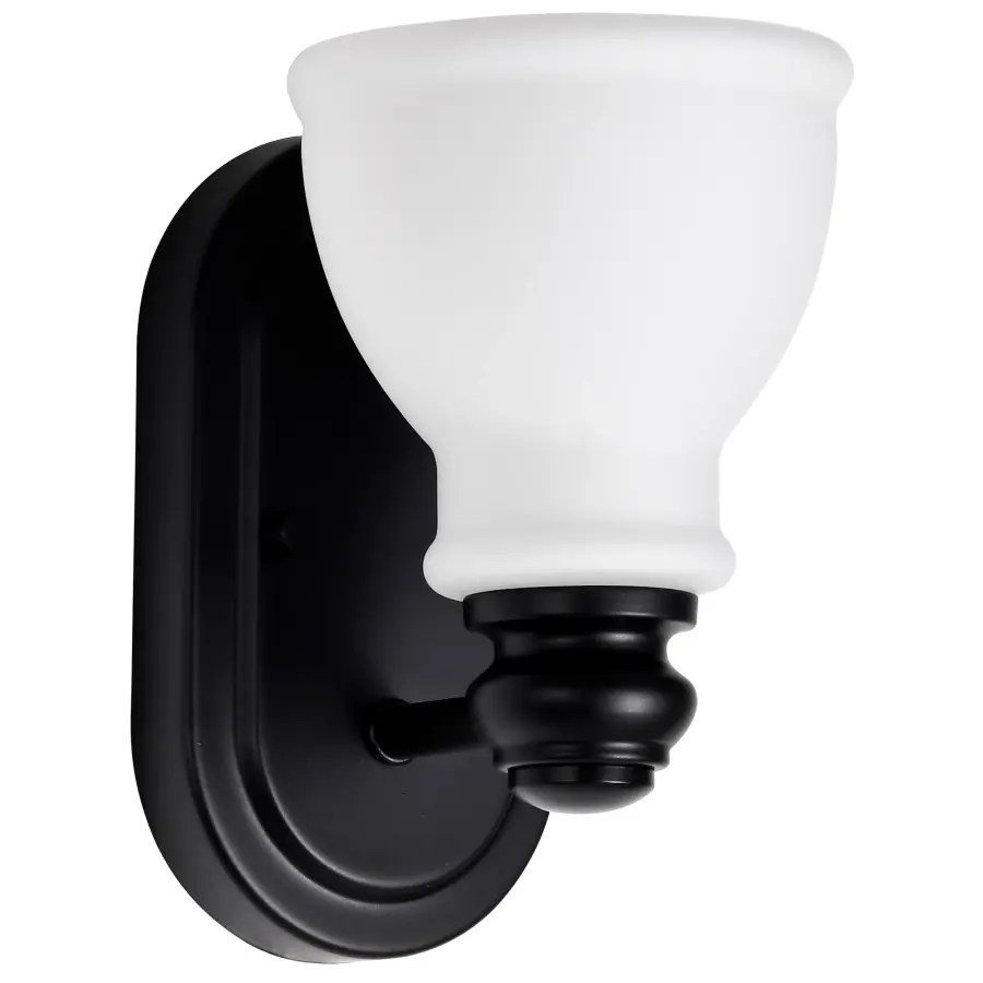 Russel 1-Light Vanity Sconce in Matte Black - Image 1