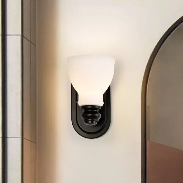 Russel 1-Light Vanity Sconce in Matte Black - Image 13