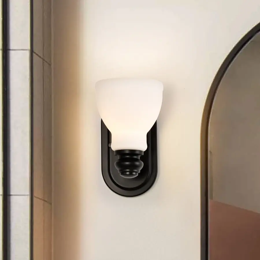 Russel 1-Light Vanity Sconce in Matte Black - Image 13
