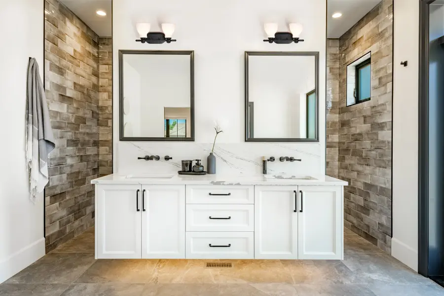 Russel 2-Light Vanity in Matte Black with Satin White Glass - Image 15