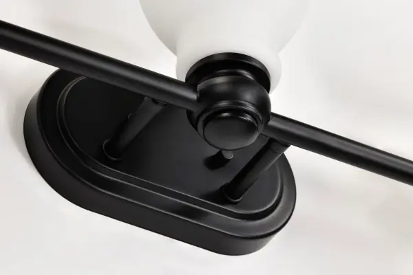 Russel 3-Light Vanity in Matte Black with Satin White Glass - Image 12