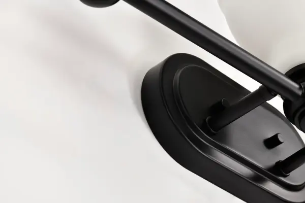 Russel 3-Light Vanity in Matte Black with Satin White Glass - Image 13