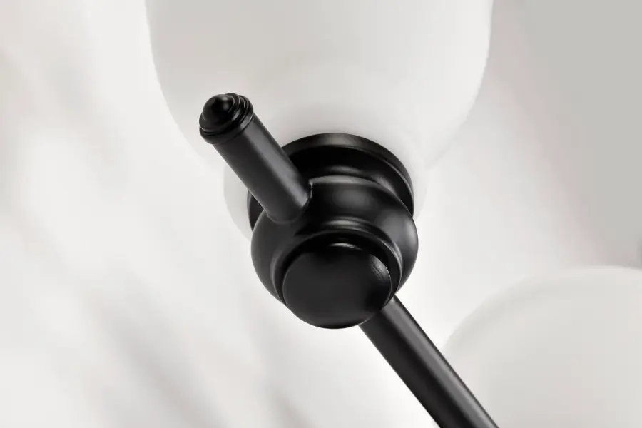 Russel 3-Light Vanity in Matte Black with Satin White Glass - Image 14
