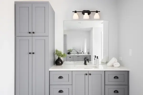 Russel 3-Light Vanity in Matte Black with Satin White Glass - Image 16