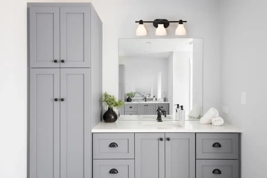 Russel 3-Light Vanity in Matte Black with Satin White Glass - Image 16