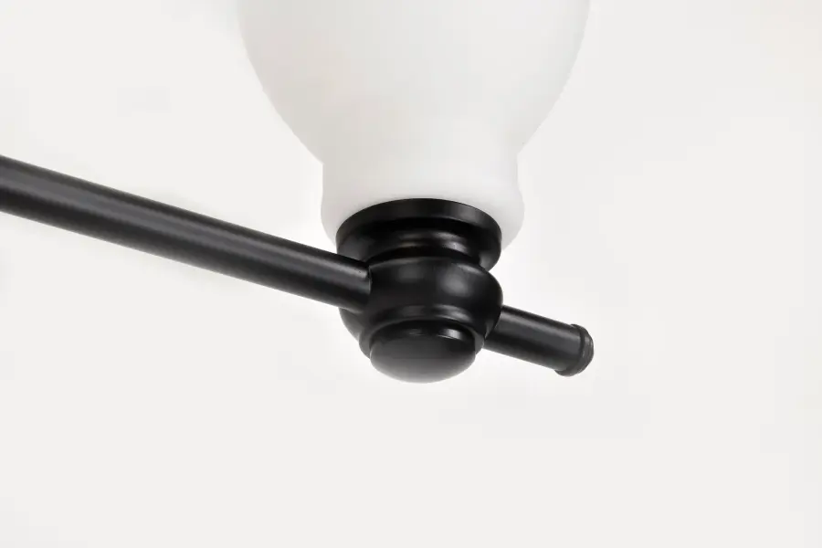 Russel 3-Light Vanity in Matte Black with Satin White Glass - Image 18