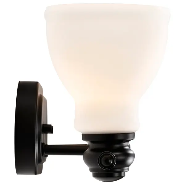 Russel 3-Light Vanity in Matte Black with Satin White Glass - Image 10