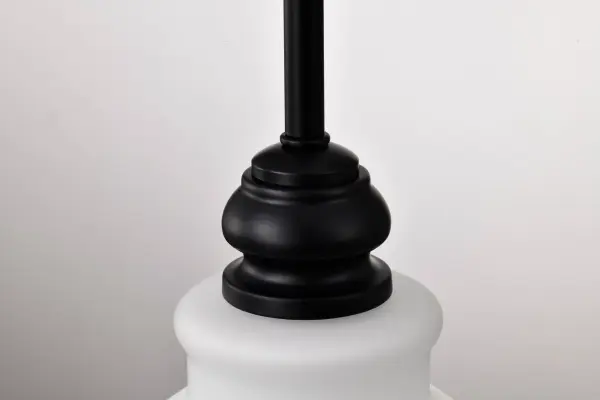 Russel Mini Pendant - Matte Black with Satin White Glass - Image 16