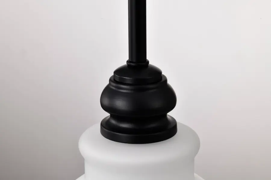 Russel Mini Pendant - Matte Black with Satin White Glass - Image 16