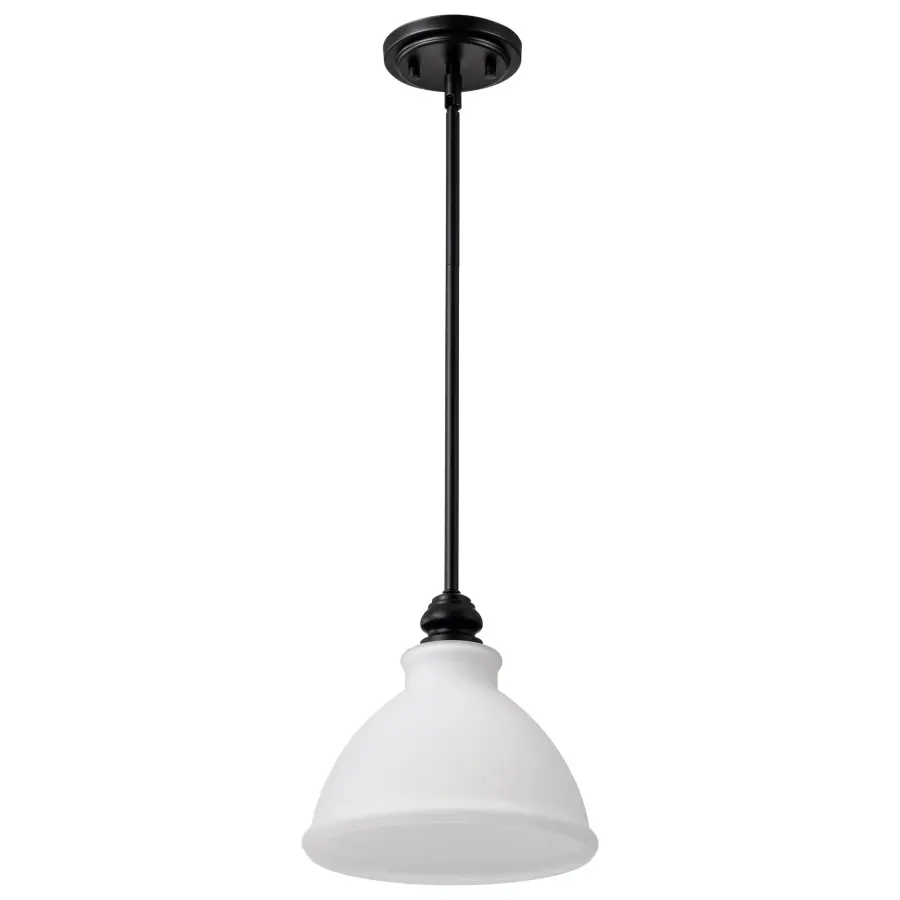 Russel Mini Pendant - Matte Black with Satin White Glass - Image 5