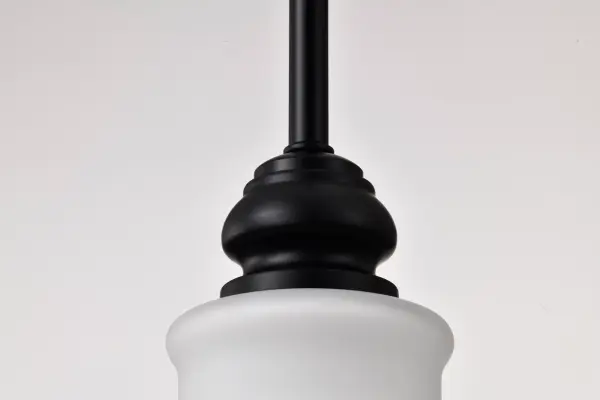 Russel Mini Pendant - Matte Black with Satin White Glass - Image 8