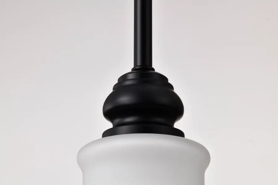 Russel Mini Pendant - Matte Black with Satin White Glass - Image 8