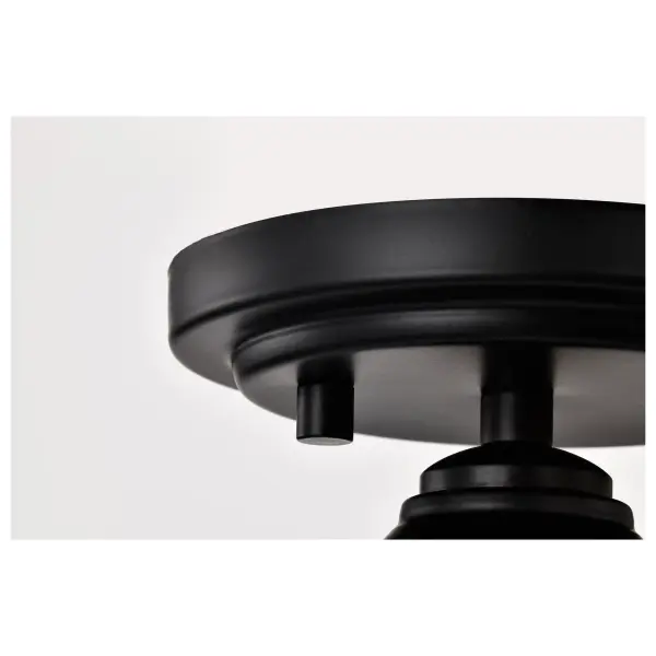 Russel 10" Semi Flush Mount in Matte Black with Satin White Glass - Image 9